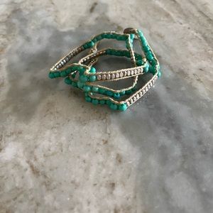 Turquoise and Silver Wrap Bracelet